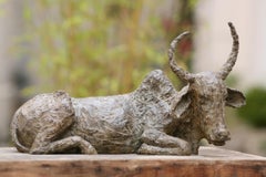 Holy Cow by Marine de Soos - Animal bronze sculpture, India