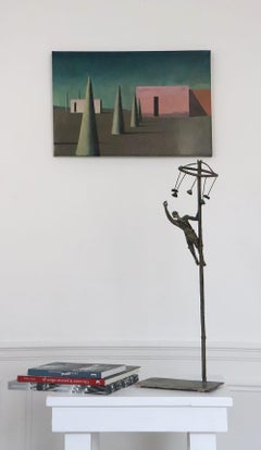 Hope di Marine de Soos - Scultura in bronzo, figura umana, uomo, gioco, tradizione