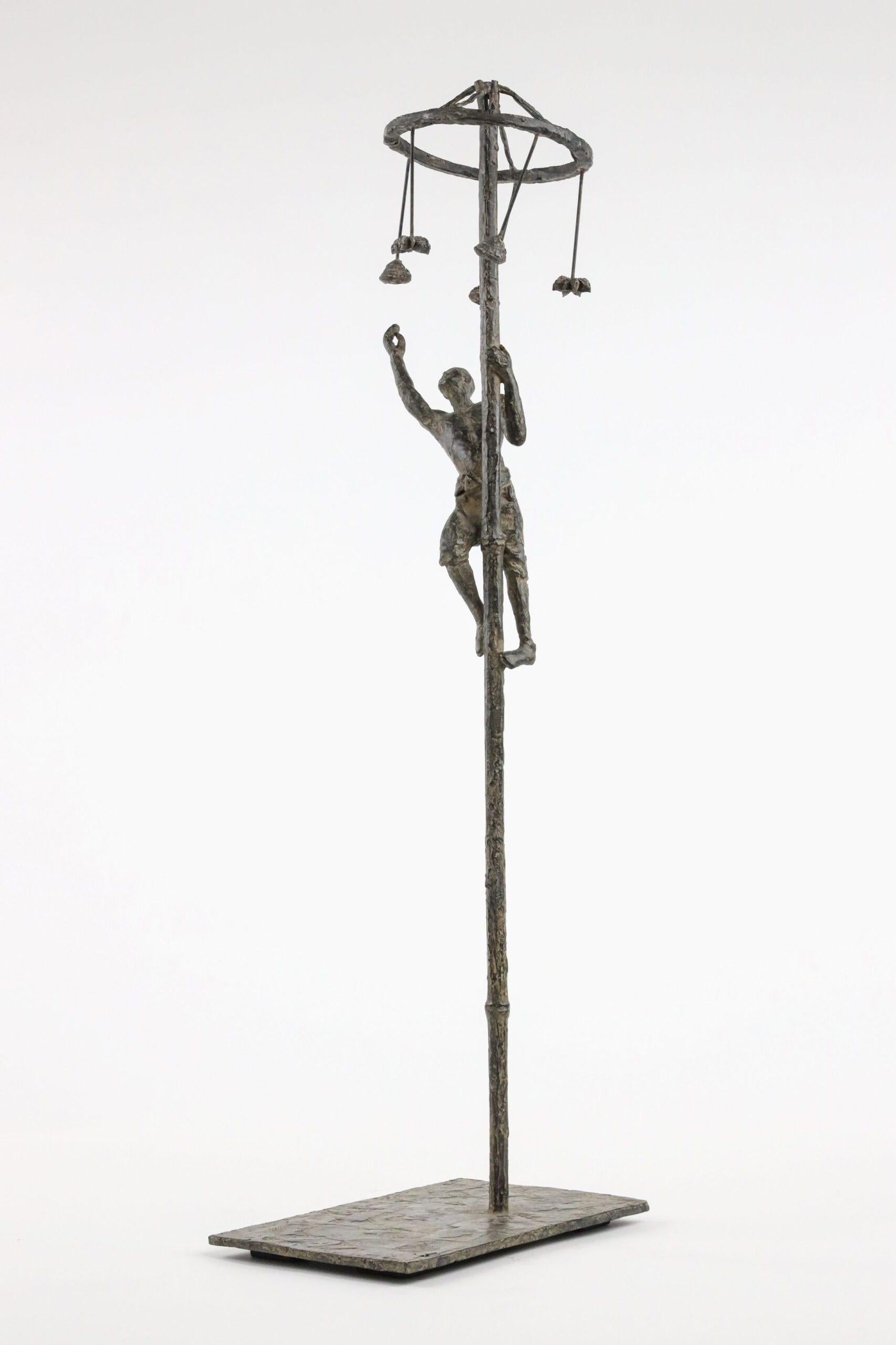 Hope by Marine de Soos - Bronze sculpture, human figure, man, game, tradition For Sale 3