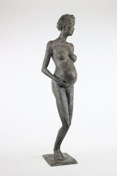 In Majesty by Marine de Soos - Bronze Sculpture of a Pregnant Woman, Motherhood