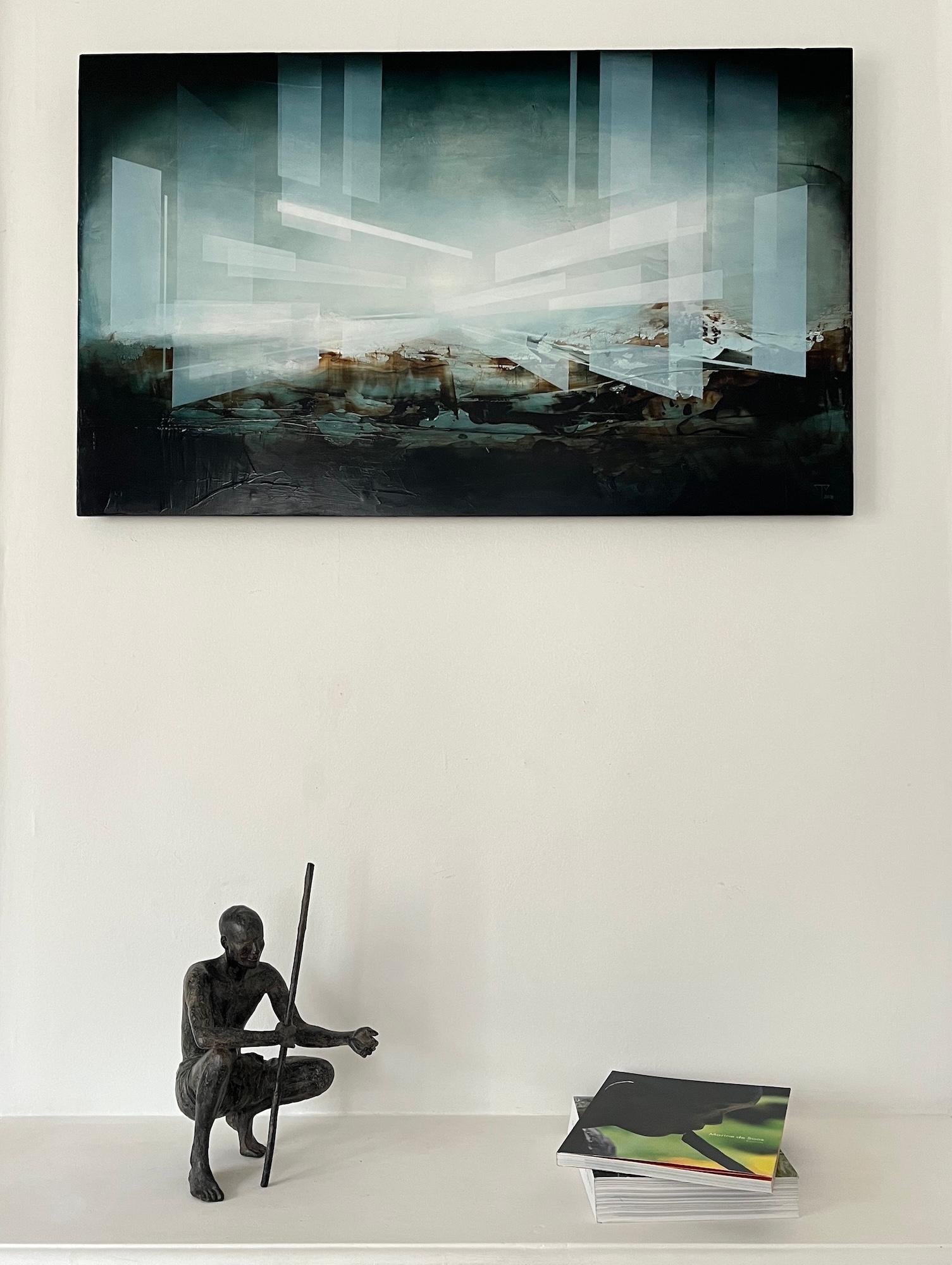 Palabres (Small) by Marine de Soos - Bronze sculpture, figurative, man For Sale 2