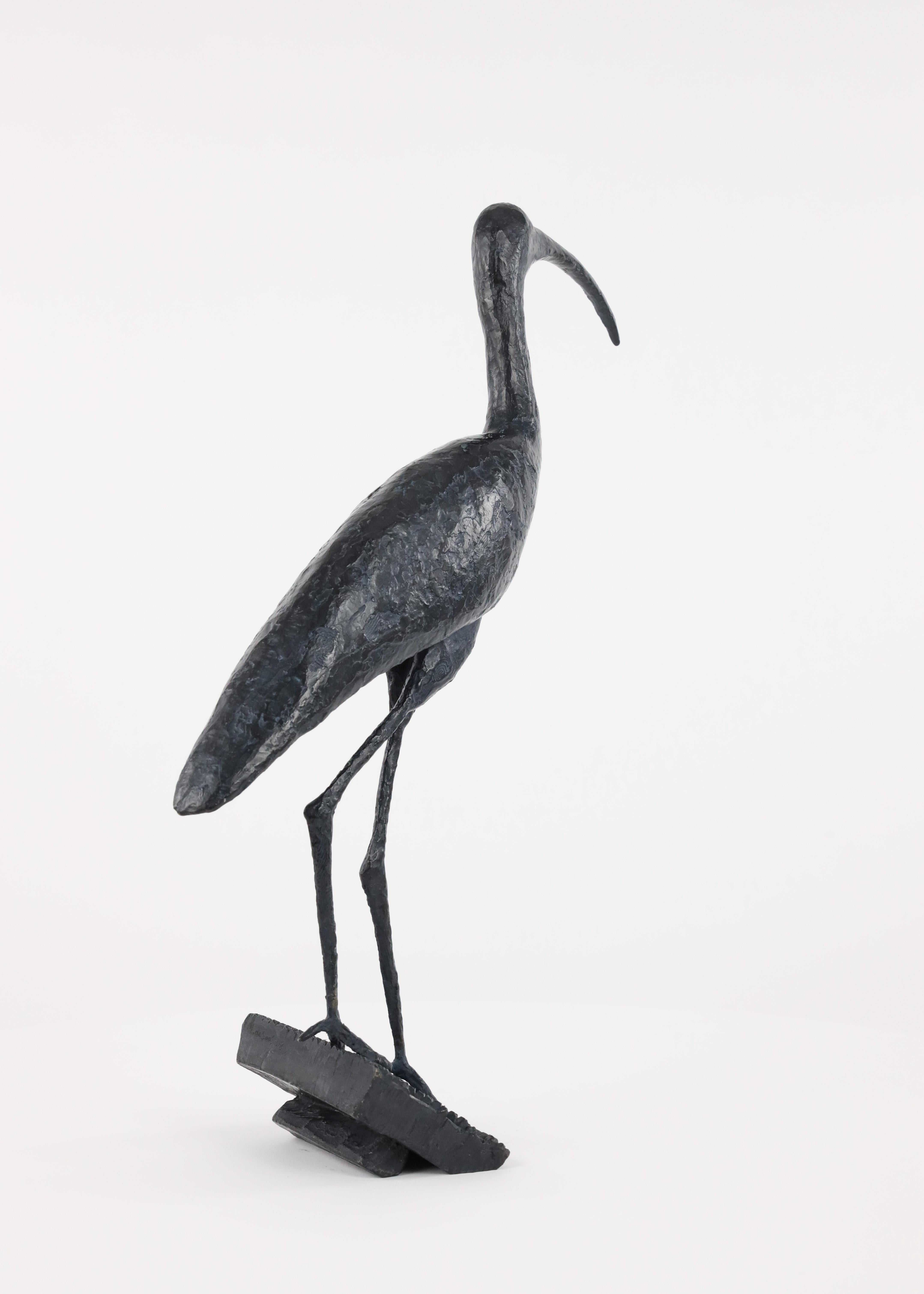 Sacred Ibis by Marine de Soos - Bronze sculpture of an bird, animal art For Sale 7