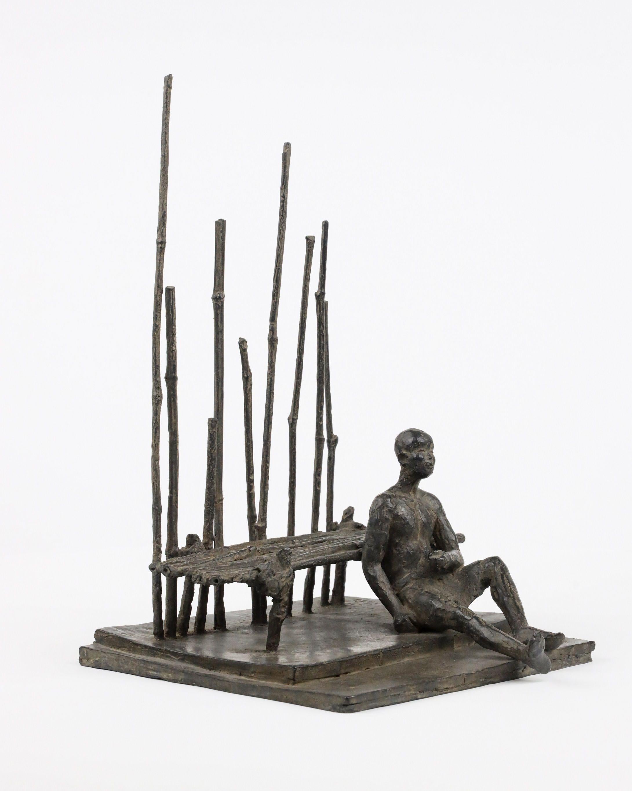 Sous le soleil exactement is a bronze sculpture by French contemporary artist Marine de Soos, dimensions are 36 × 24 × 25 cm (14.2 × 9.4 × 9.8 in). 
The sculpture is signed and numbered, it is part of a limited edition of 8 editions + 4 artist’s