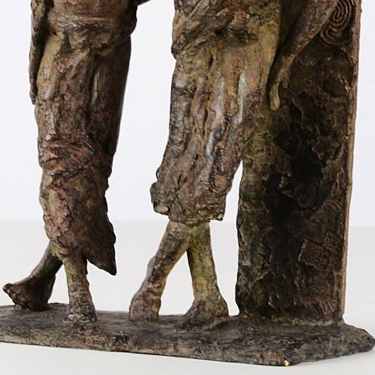 The Banks of the Irrawaddy River by M. de Soos - bronze sculpture, friendship - Contemporary Sculpture by Marine de Soos