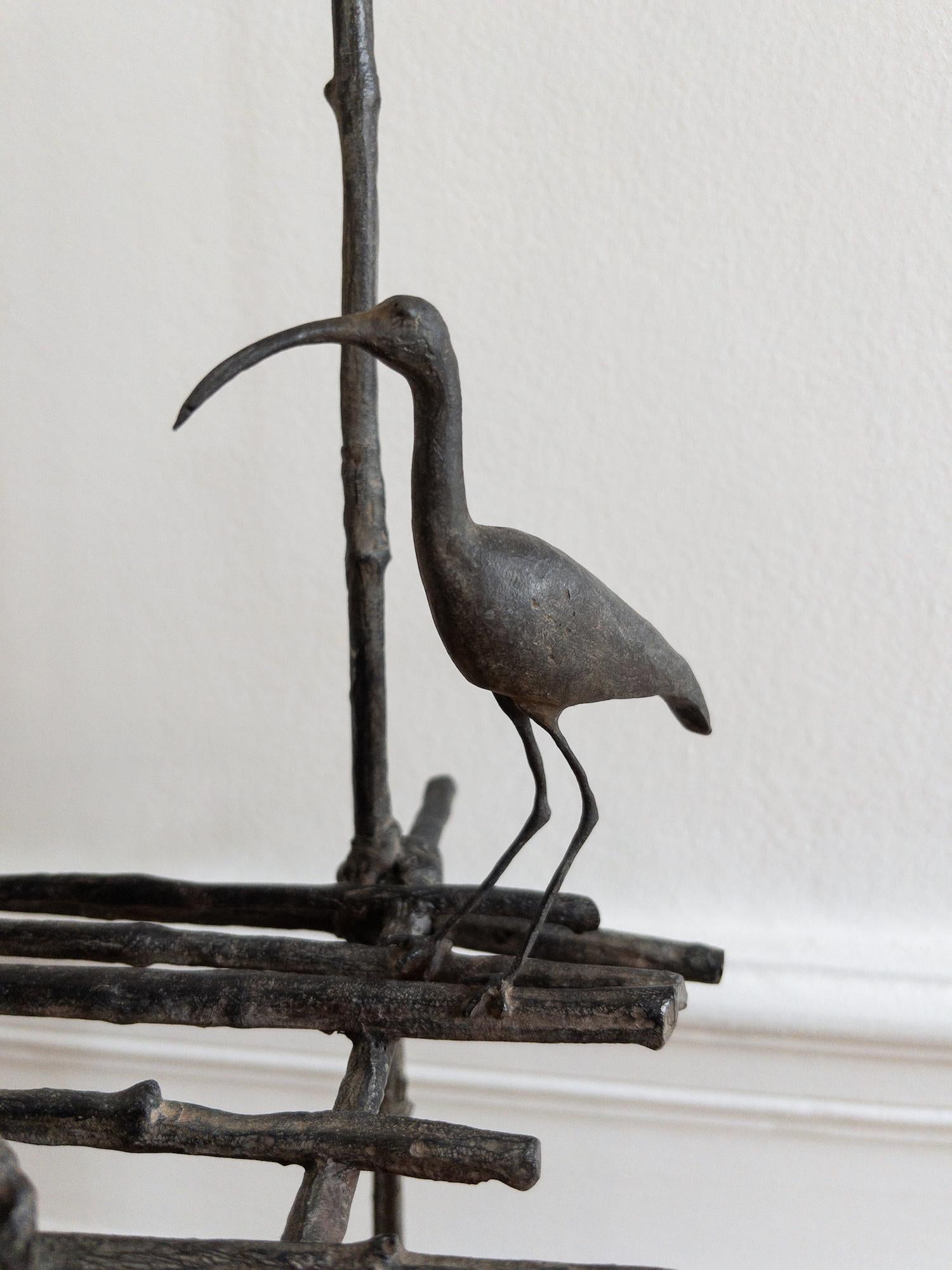 Il cantico dei trampoli (con ibis) di Marine de Soos - Scultura in bronzo in vendita 8