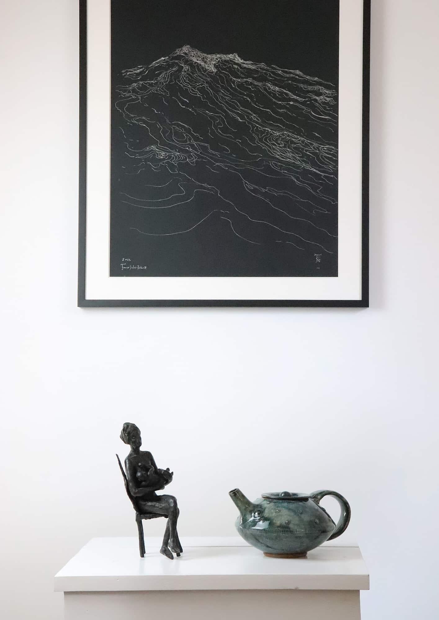 The Early Morning is a bronze sculpture by French contemporary artist Marine de Soos, dimensions are 24 × 17 × 11.5 cm (9.4 × 6.7 × 4.5 in). 
The sculpture is signed and numbered, it is part of a limited edition of 8 editions + 4 artist’s proofs,