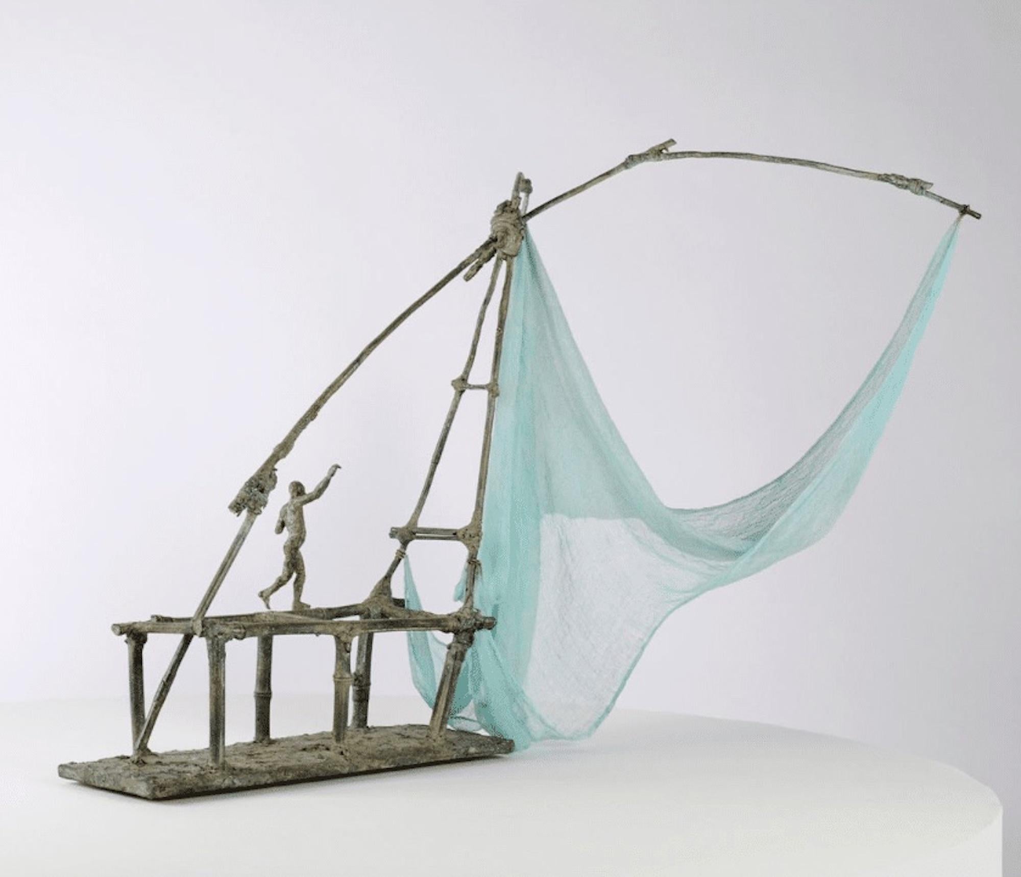 The Fisherman's Hammock by Marine de Soos - Sculpture en bronze, figure humaine, mer en vente 3