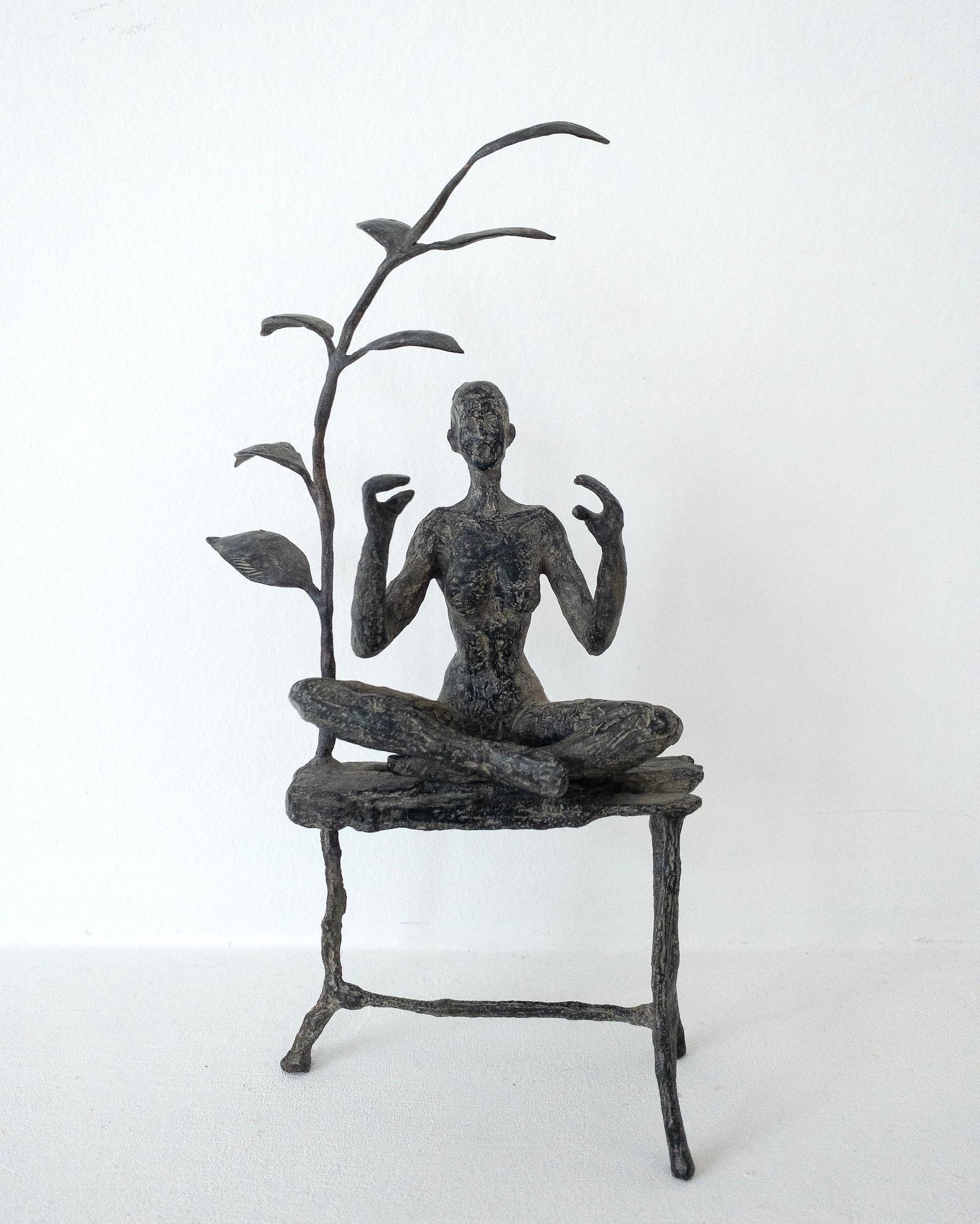 The meditation garden by Marine de Soos - Zeitgenössische Bronzeskulptur, Frau im Angebot 9
