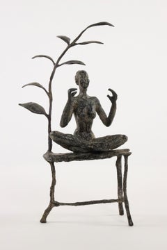The meditation garden by Marine de Soos - Contemporary bronze sculpture, woman