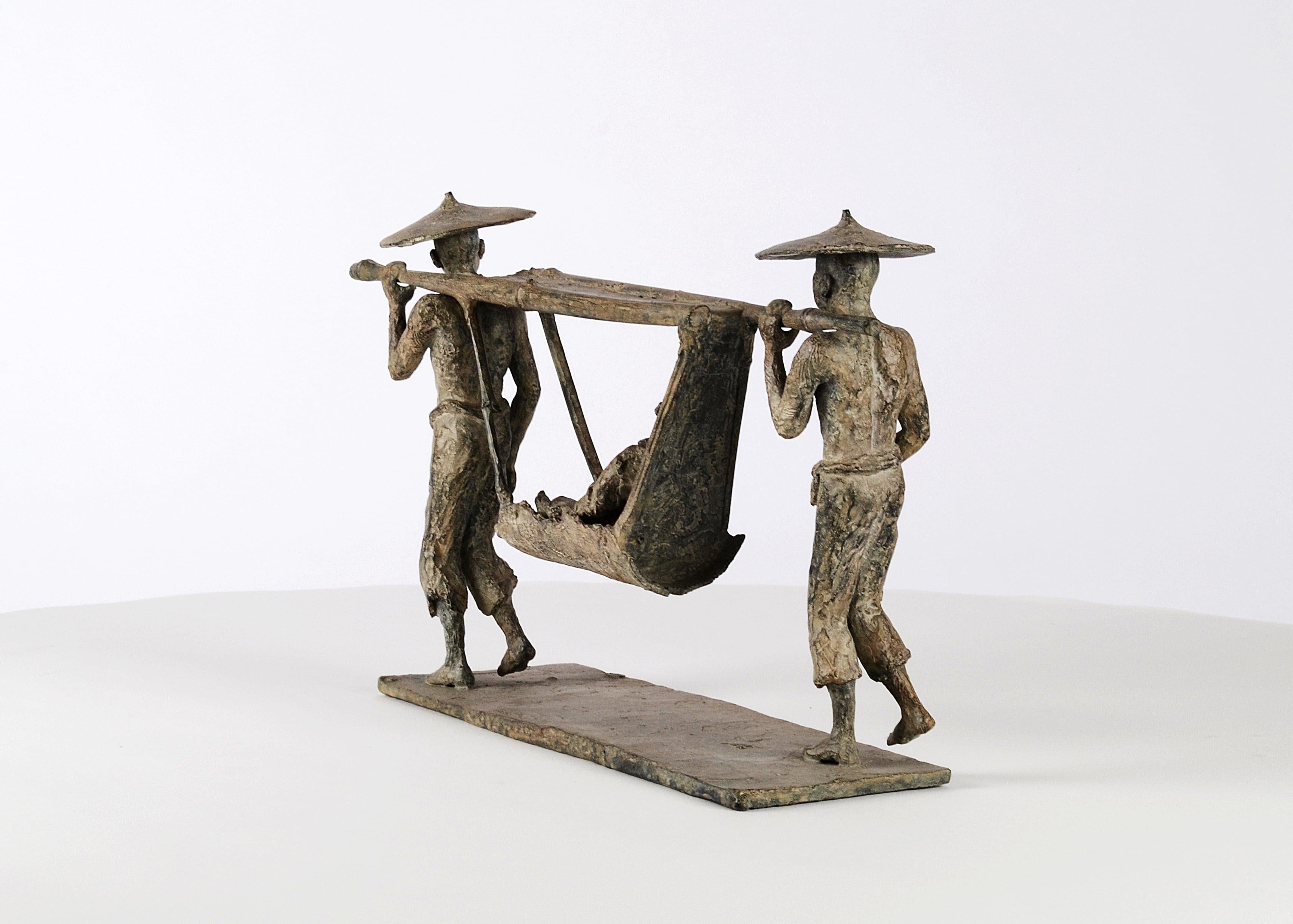 La chaise Sedan de Marine de Soos - Sculpture en bronze, figures humaines, oeuvres d'art en vente 3