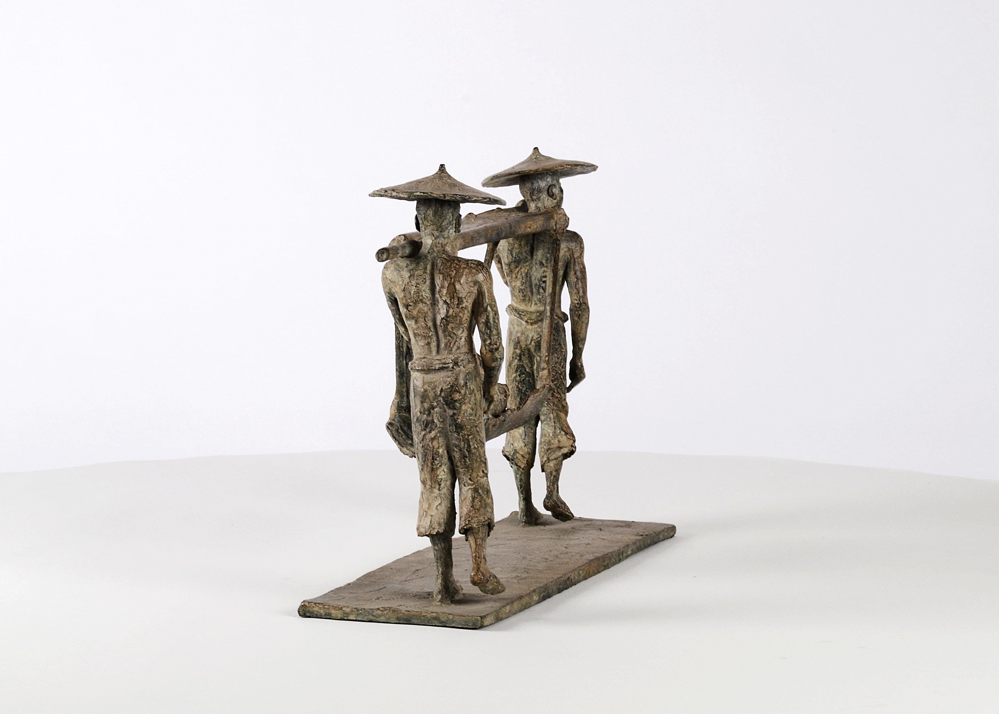 La chaise Sedan de Marine de Soos - Sculpture en bronze, figures humaines en vente 7