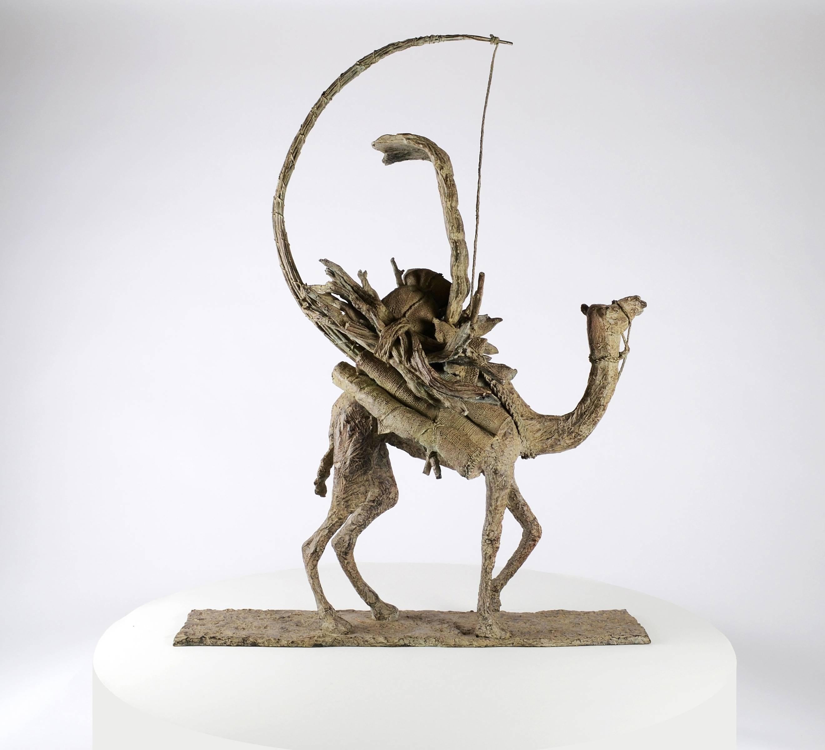 Marine de Soos Figurative Sculpture - The Vessel of the Desert by M. de Soos -  Animal Bronze Sculpture of a camel