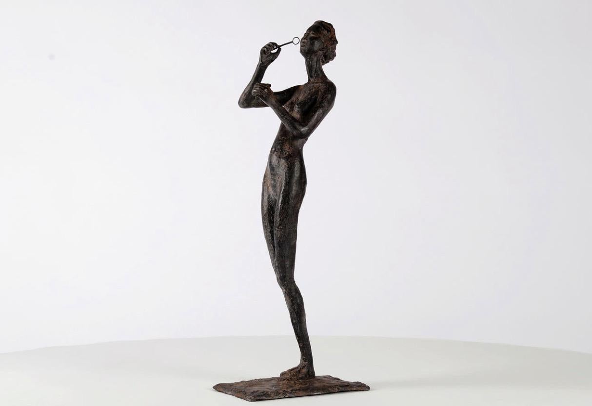 Wandering Light by Marine de Soos - contemporary bronze sculpture, female figure For Sale 7
