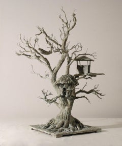 With the Wind by Marine de Soos - Contemporary Bronze Sculpture, Treehouses