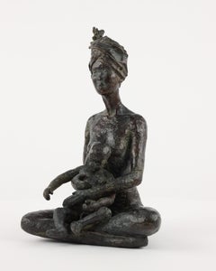 You too my son by Marine de Soos - Bronze sculpture, mother and child, family