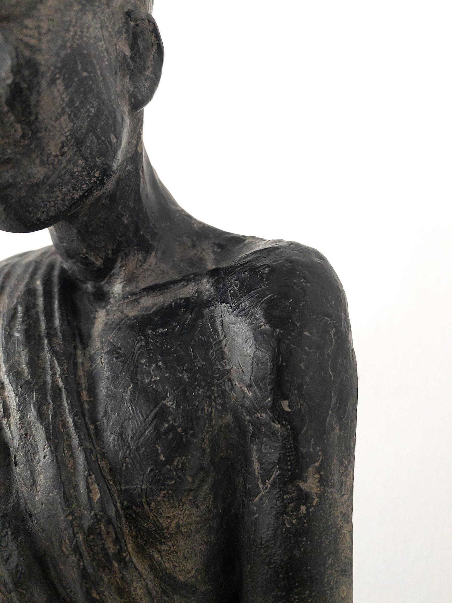 Joven Flautista de Marine de Soos - Escultura de bronce, figurativa, humana, niño en venta 17