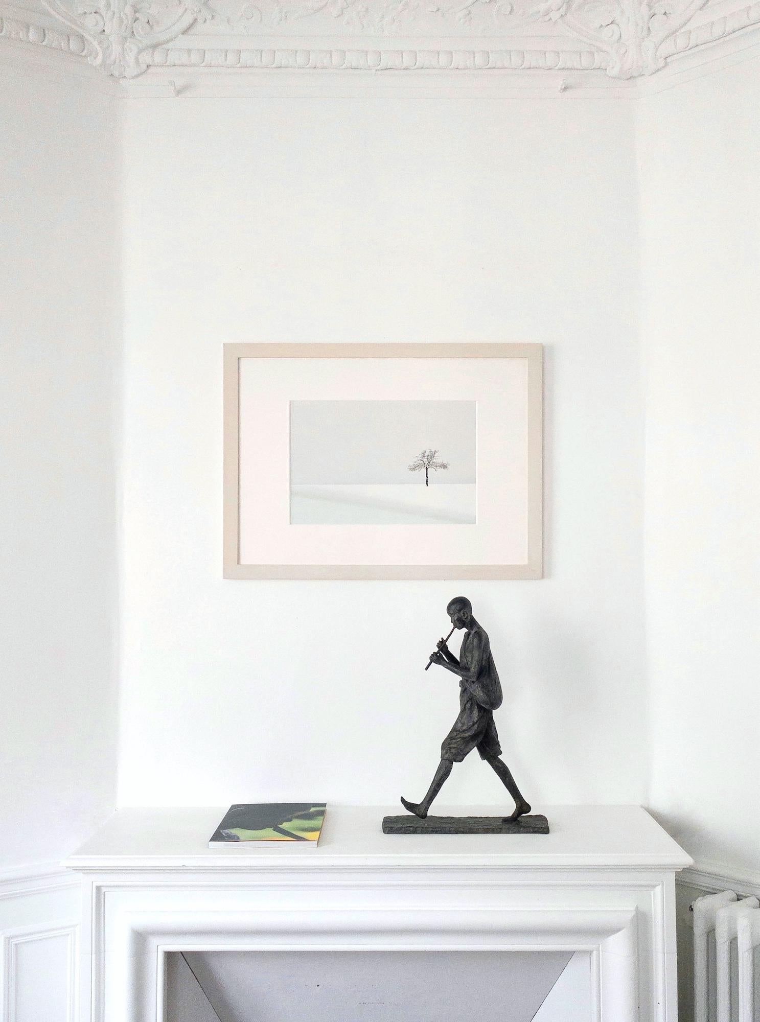 Young Flute Player by Marine de Soos - Bronze sculpture, figurative, human, boy For Sale 1