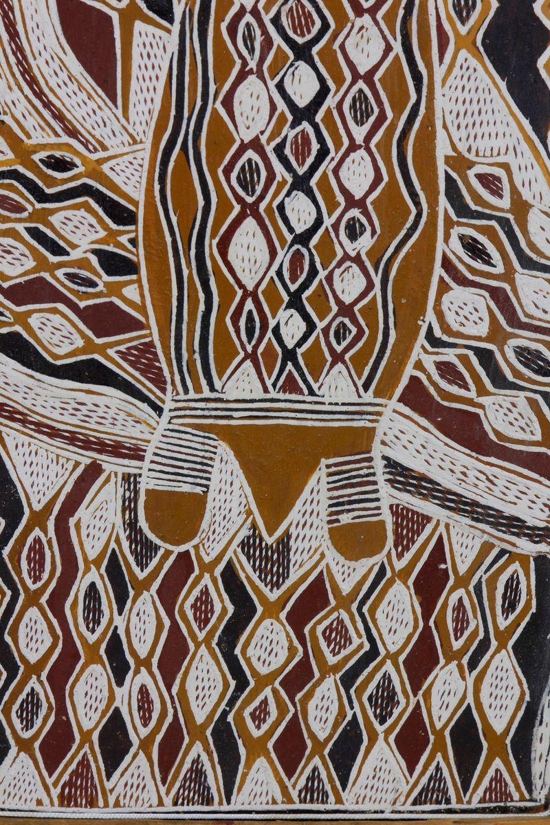 Painted 'Marine Life with River Tortoise'. Unknown Aboriginal Artist, Australia  For Sale