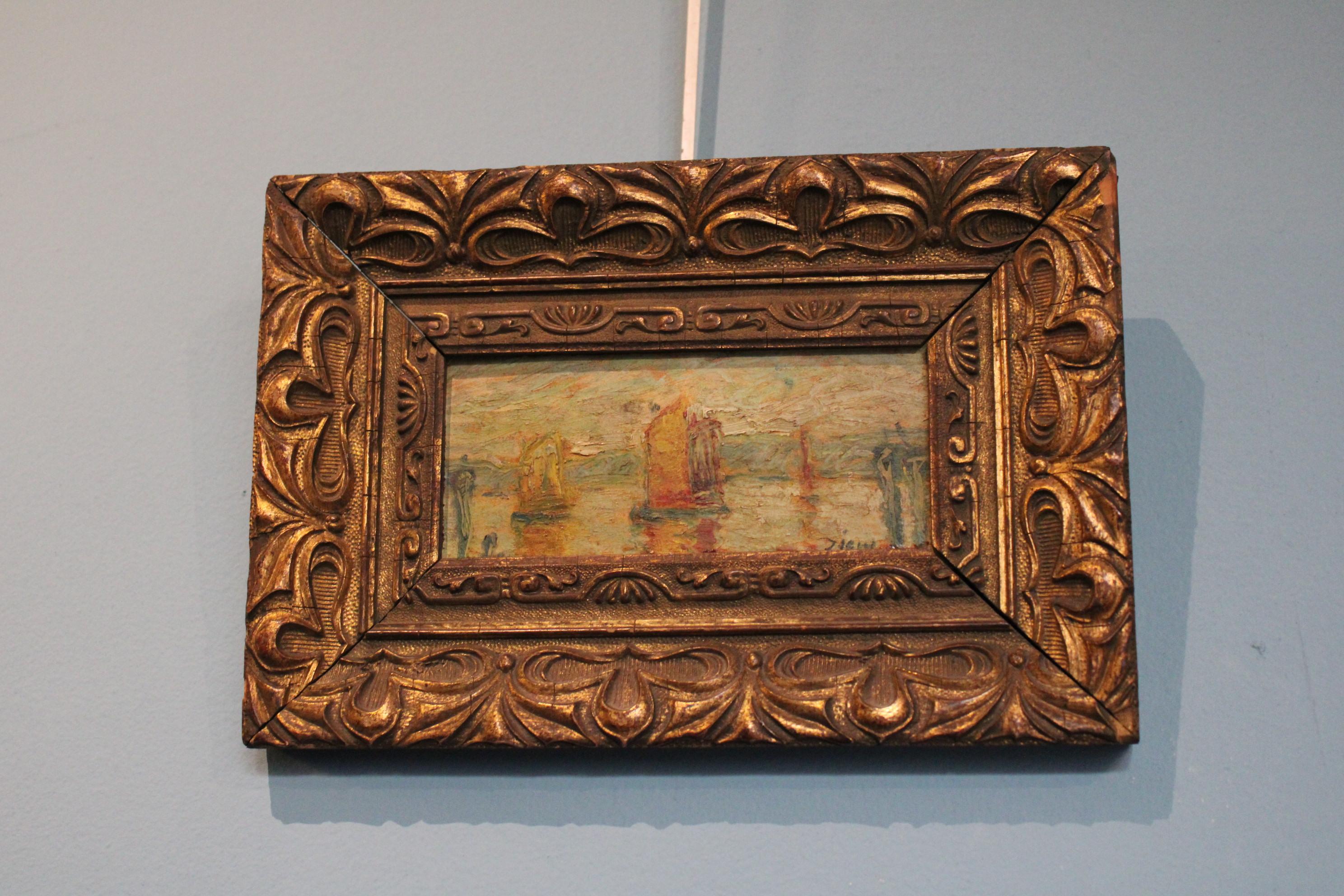 Oiled Marine Painting, France, 19th Century For Sale