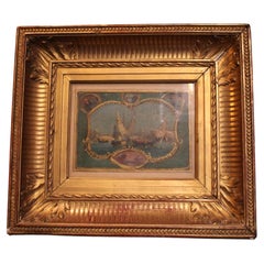 Marineblaues Gemälde, Frankreich 19. Jahrhundert