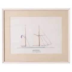 Peinture marine sur papier d'un bateau à vapeur Great Lakes