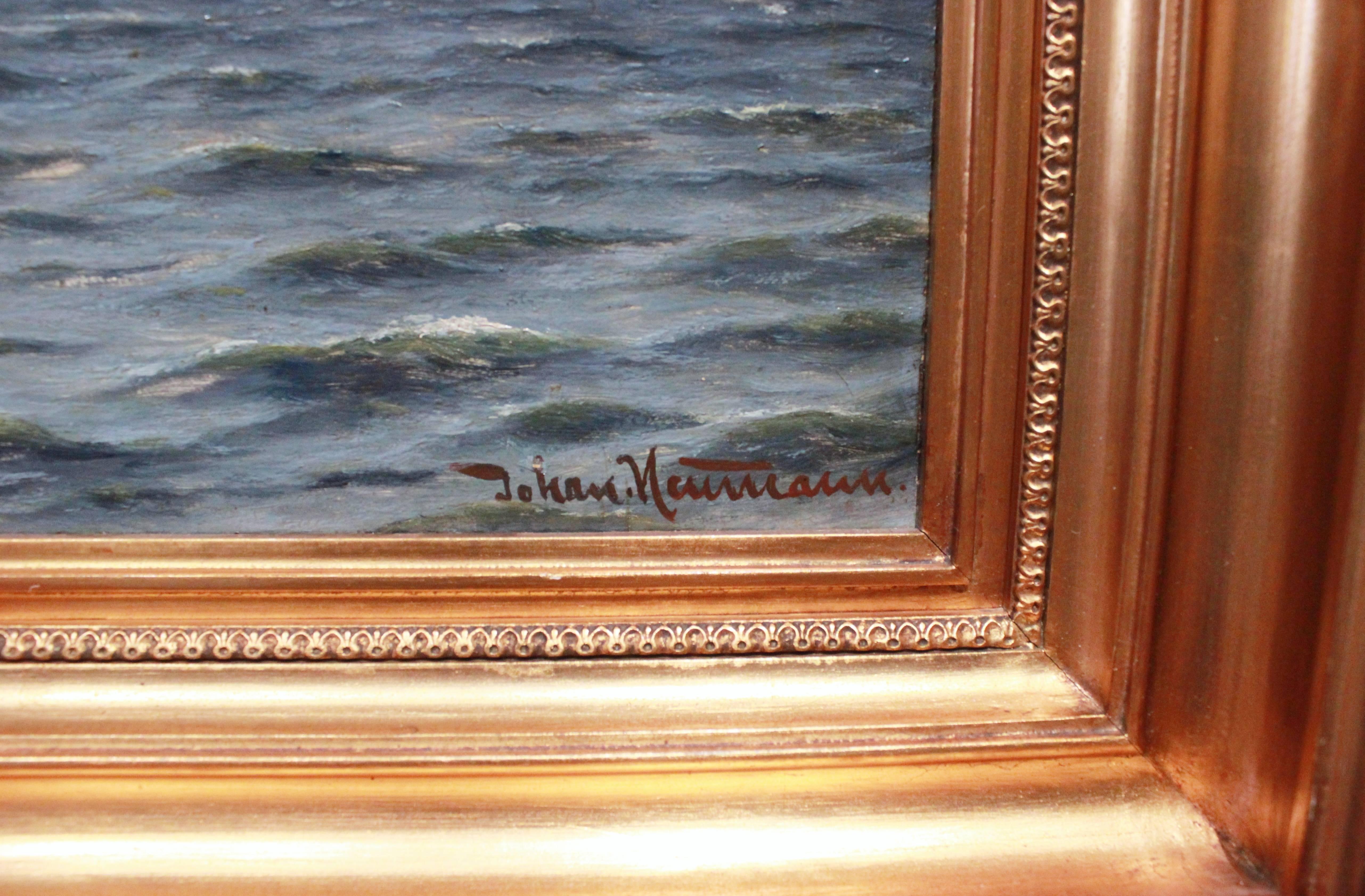 Oiled Marine Painting, Copenhagen by Johan Neumann