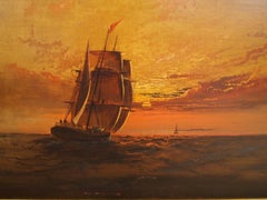 Escena marina al atardecer por James Everett Stuart