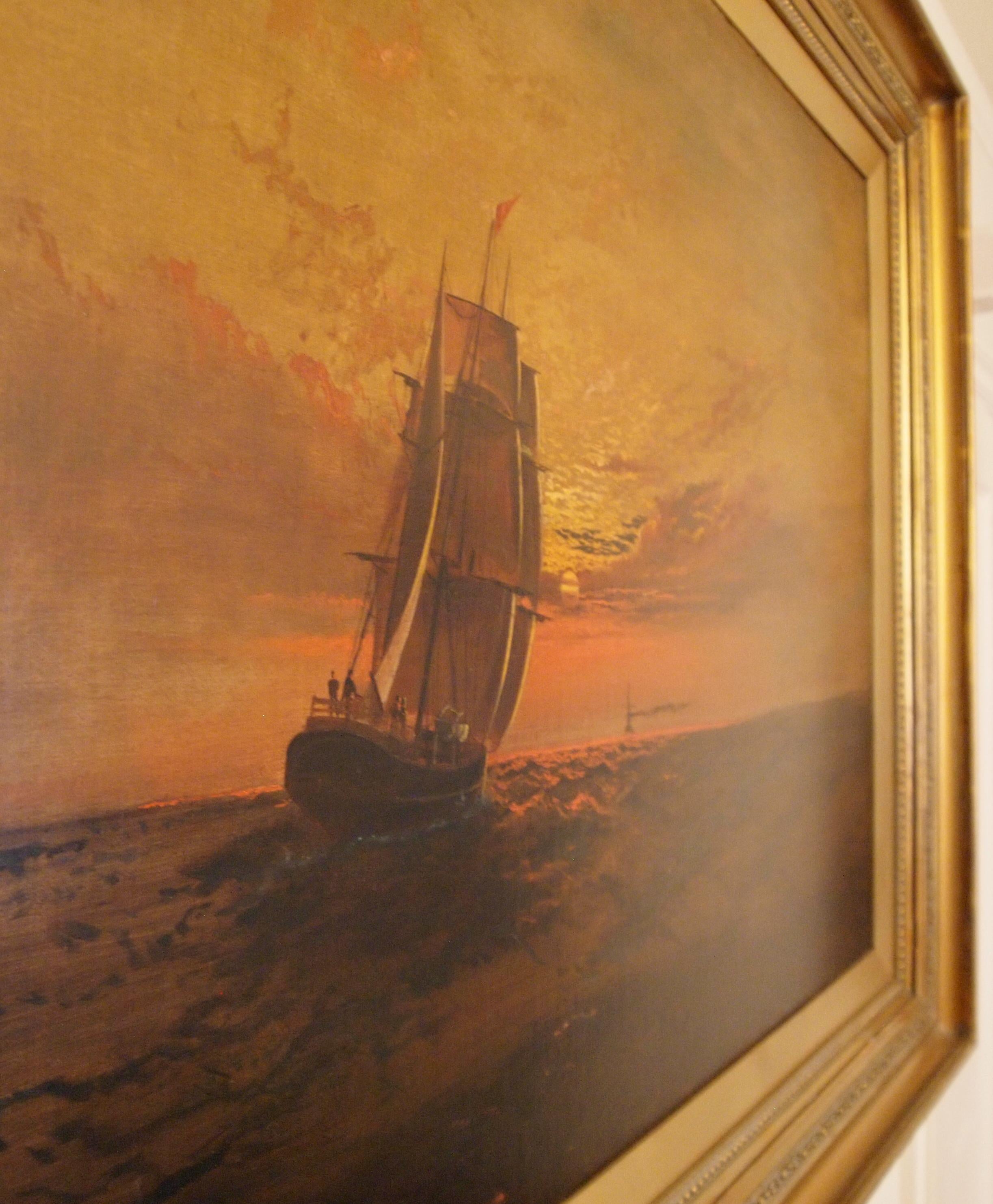 Scène de la marine au coucher du soleil par James Everett Stuart en vente 2