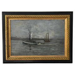 Marin Seascape New York Tugboat Maritime Painting by Parker Newton