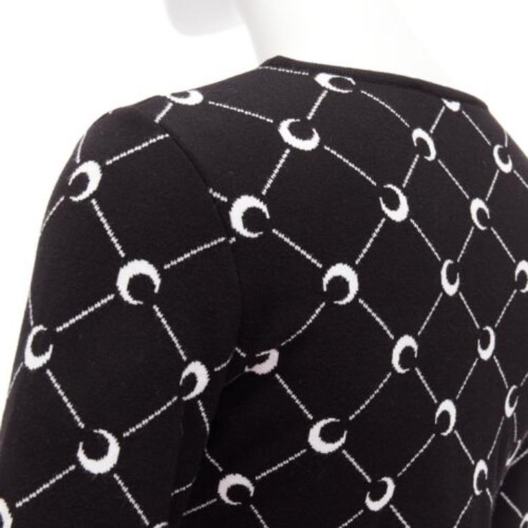 MARINE SERRE 2019 Schwarz-weißer Crescent Moon gestrickter langer slevee Pullover mit Halbmondmuster M im Angebot 4