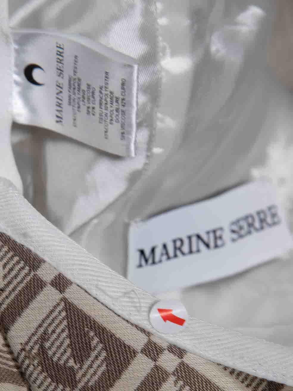 Marine Serre Beige Patterned Bakerboy Cap For Sale 3