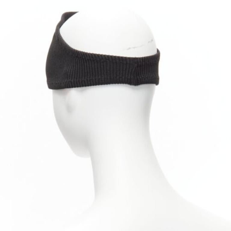 MARINE SERRE Black Moon logo jewel brooch ribbed headband For Sale 2