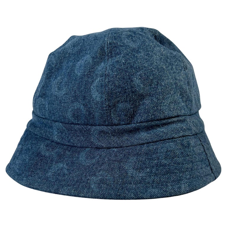 Prada Denim Bucket Hat Navy in Denim with Silver-tone - GB