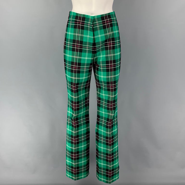 Green plaid dress on sale pants
