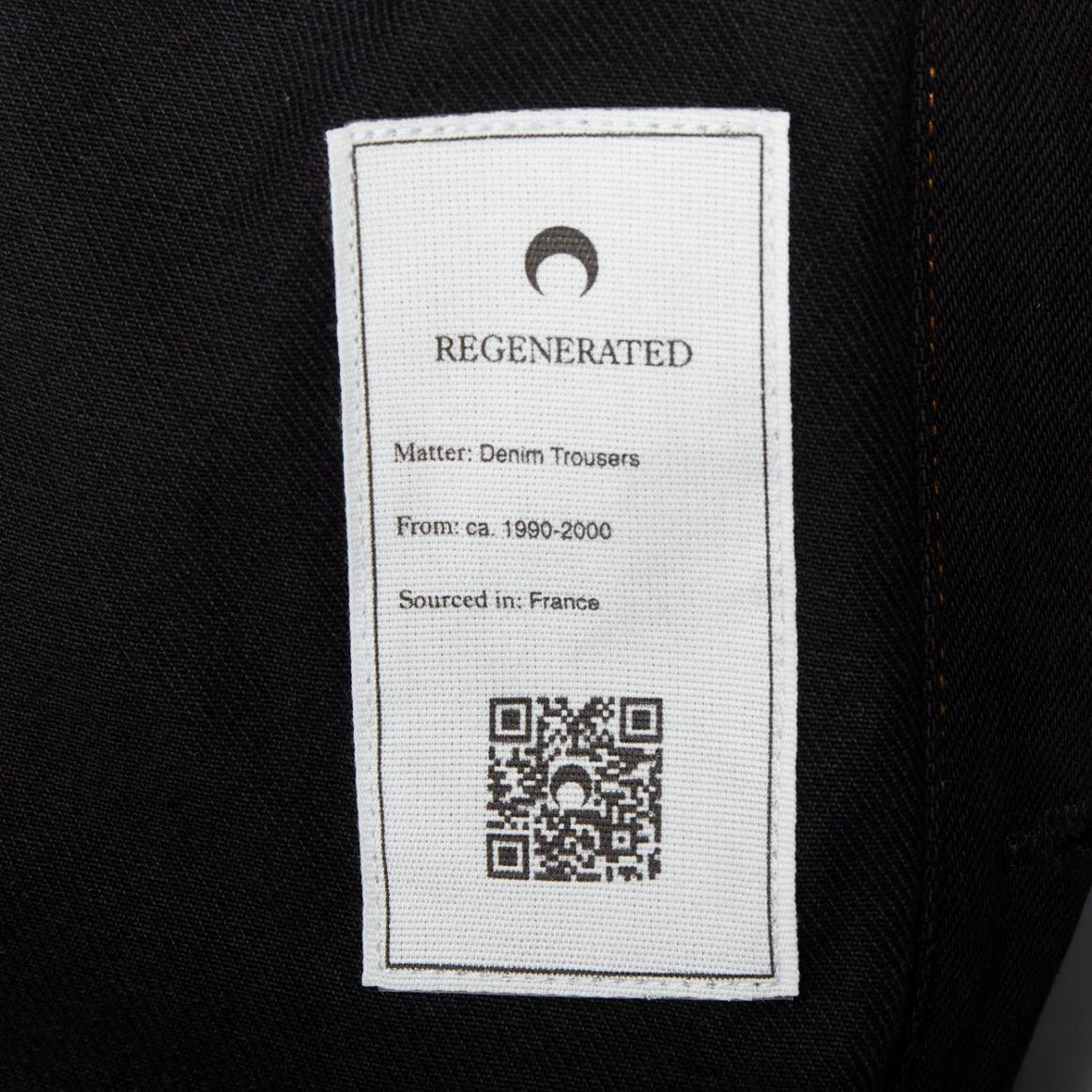 MARINE SERRE WHITE LINE Croissant de lune  imprimé denim noir  Veste FR48 M en vente 4