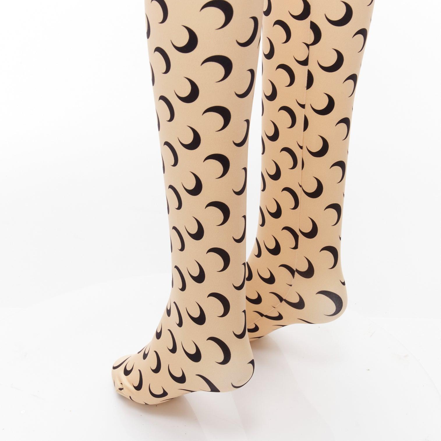 MARINE SERRE Whiteline Fuseaux Crescent Moon medias de cintura con logotipo negro L en venta 2