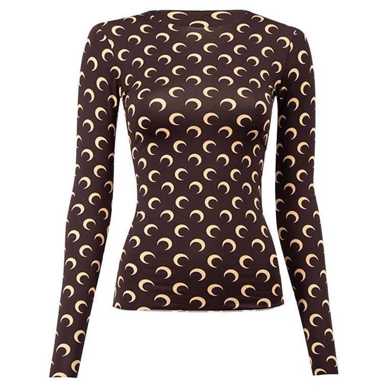 Marine Serre Women's Brown Patterned Long Sleeves Top For Sale at 1stDibs