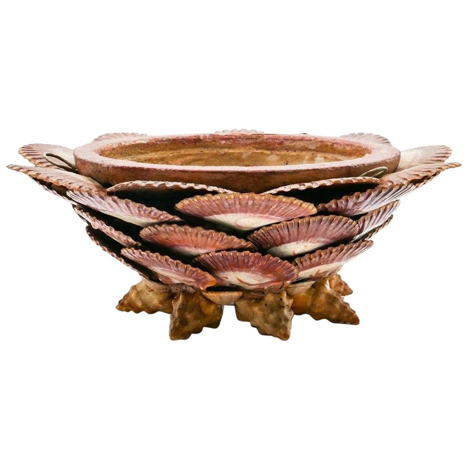Marine Shells Cachepot, Mid-20th Century For Sale
