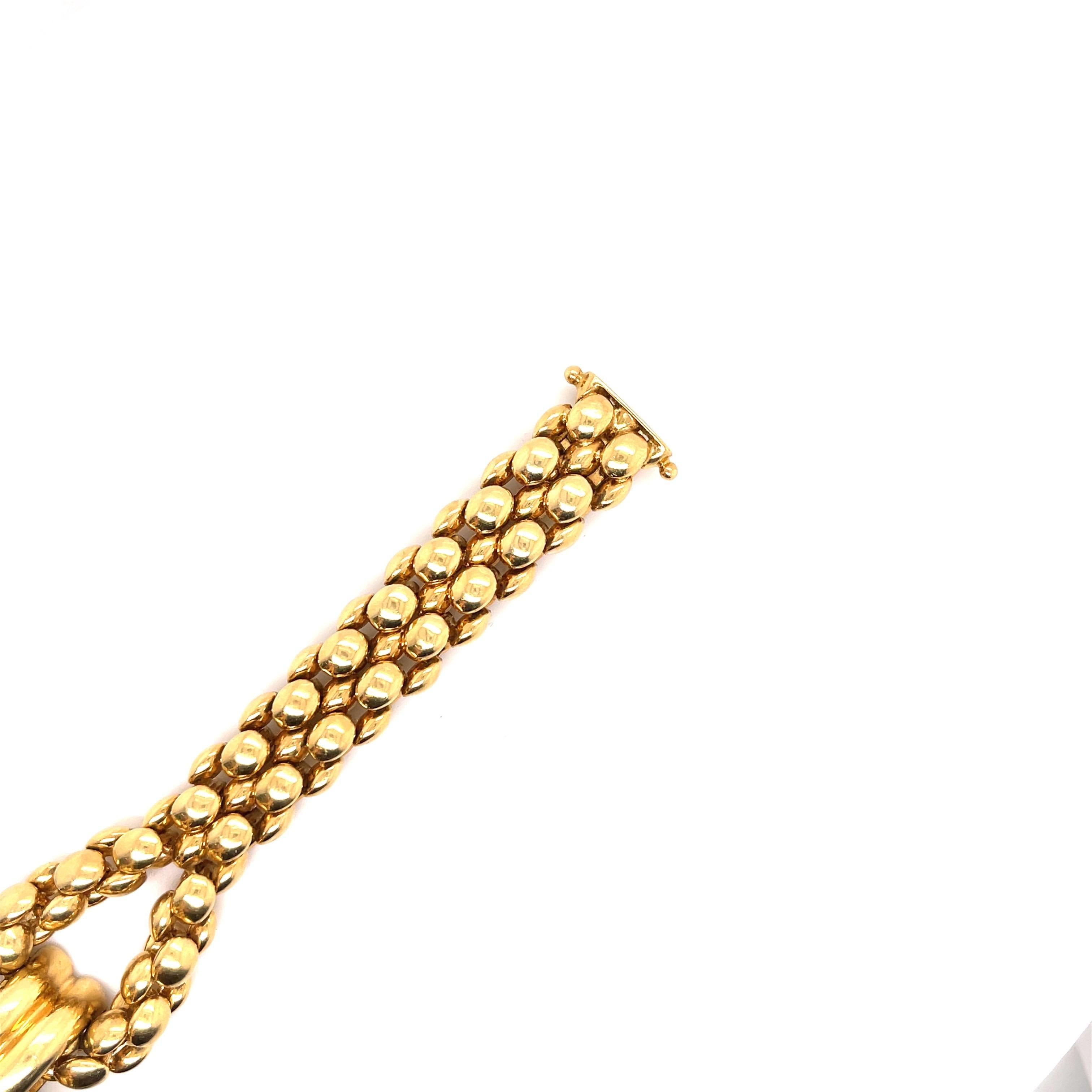 Marine Style Knot on popcorn Chain Gold bracelet
Stamped MJC
