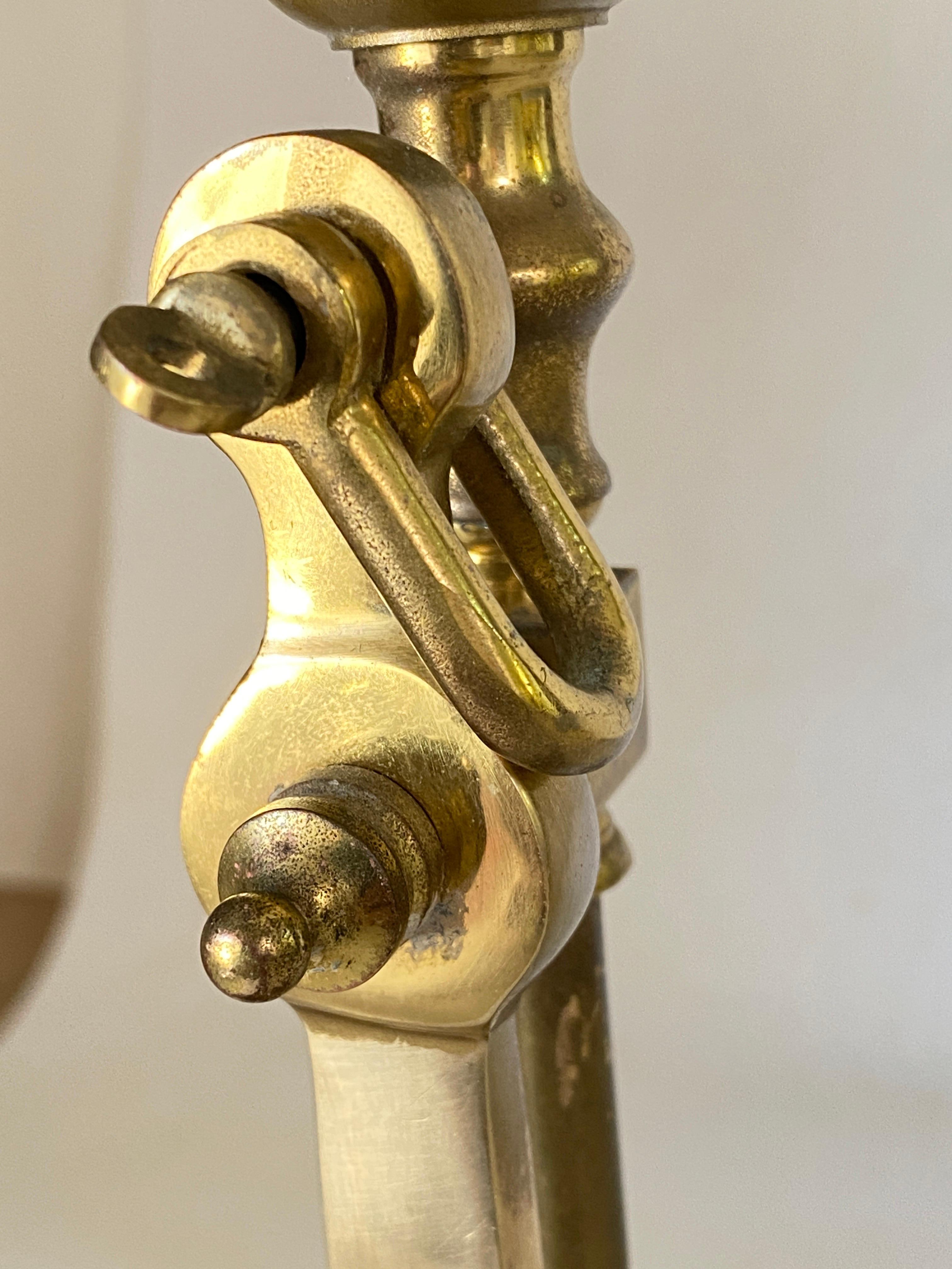 Marine Table lamp with an anchor in Gold-Colored Brass, circa 1960 France For Sale 5