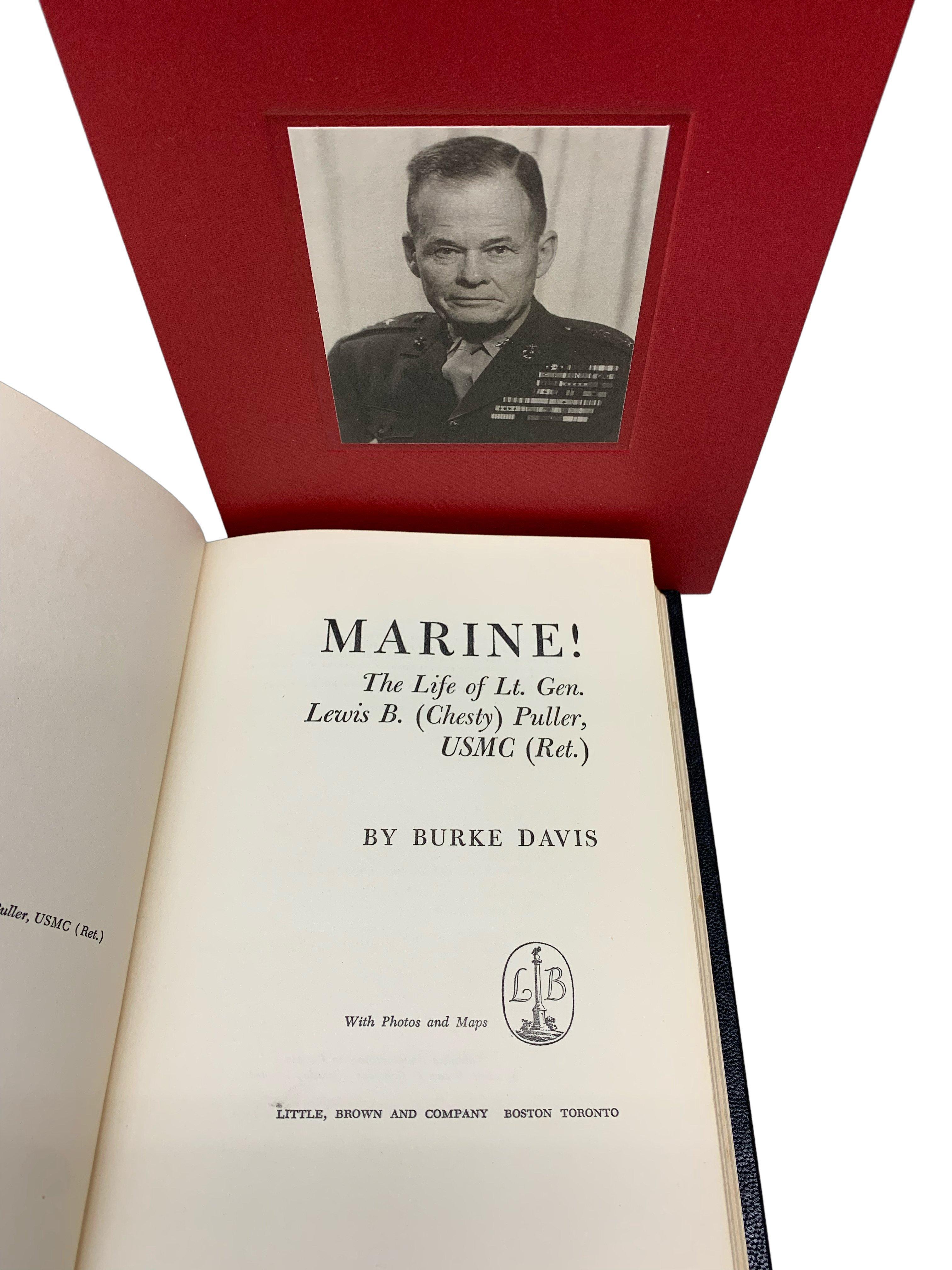 Marine! The Life of Chesty Puller by Burke Davis, Signed by Chesty Puller, 1962 In Good Condition In Colorado Springs, CO