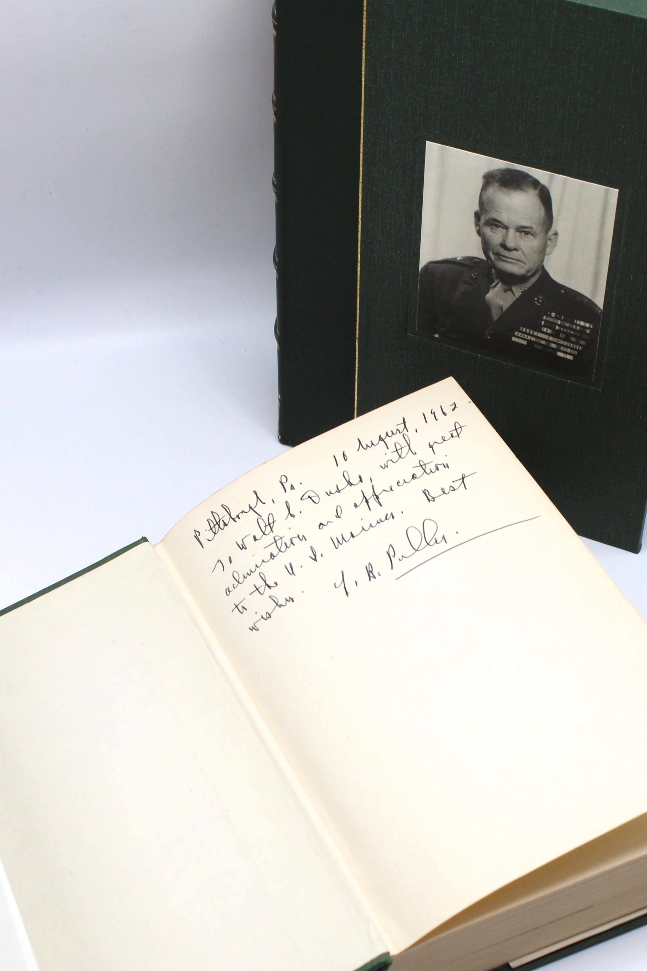 Davis, Burke. Marine! The Life of Chesty Puller. Boston and Toronto: Little brown and Co. 1962. First edition signed and inscribed by “Chesty” Puller.

This first edition of Burke Davis’ biography of Lewis B. (Chesty) Puller is signed and