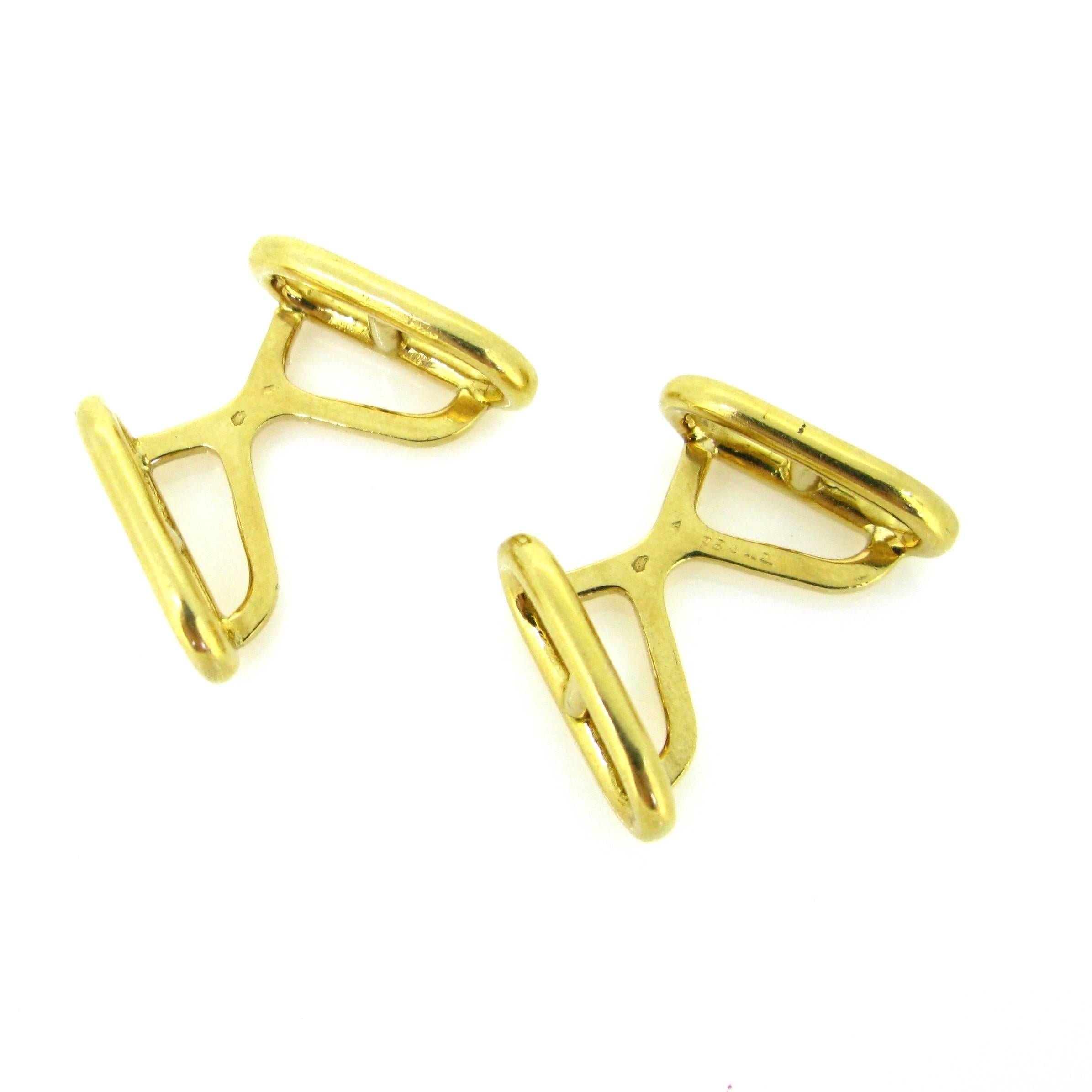 Modern Marine Yellow Gold Cufflinks by Hermes Paris