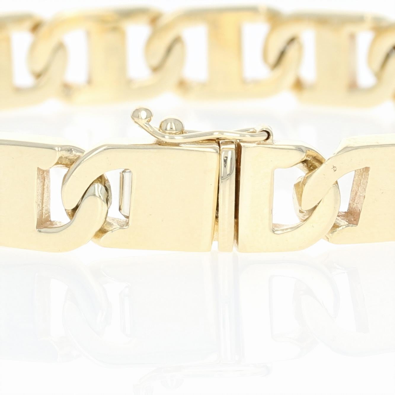 Mariner Chain Bracelet, 14 Karat Yellow Gold Anchor Italian Men's Gift 2