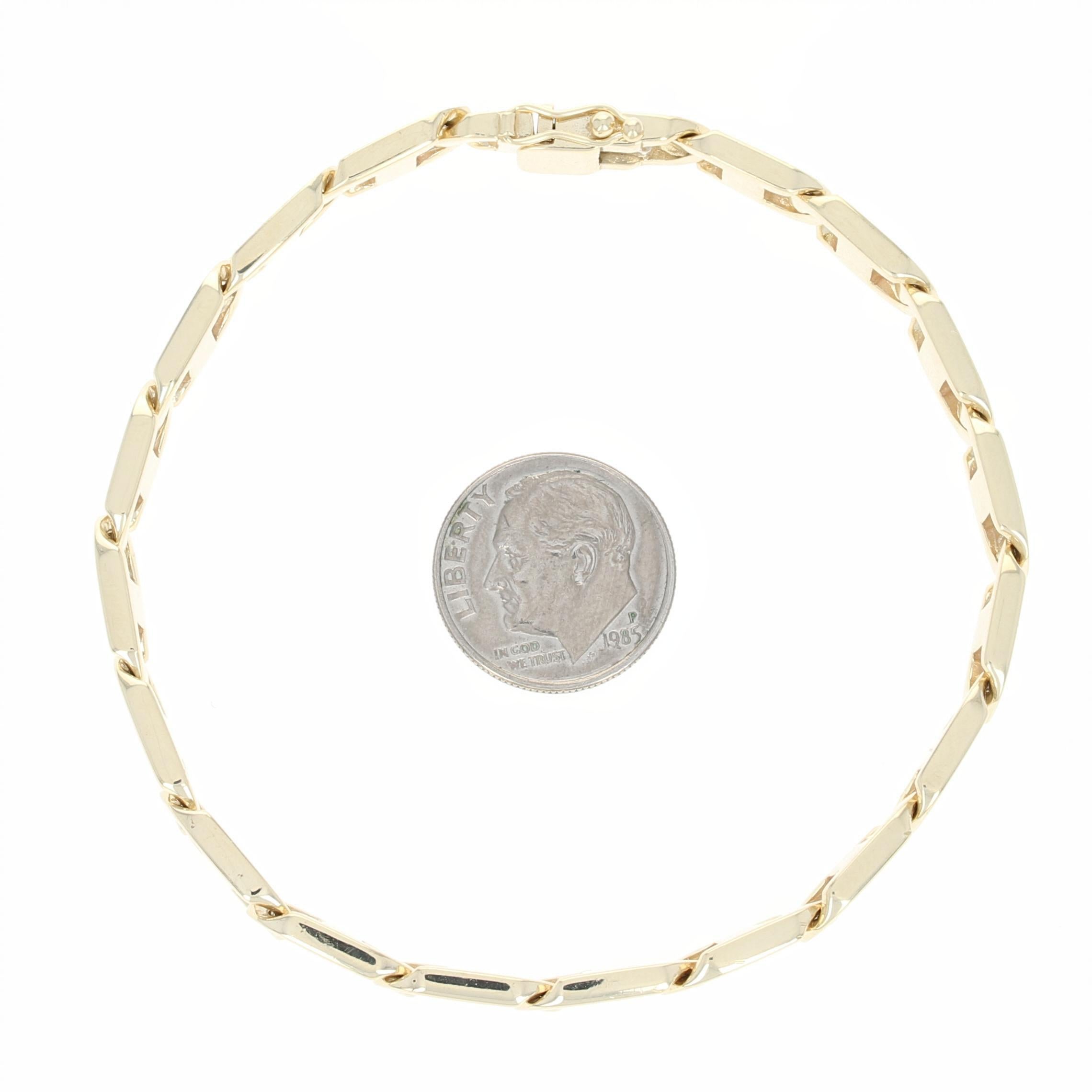 Mariner Chain Bracelet, 14 Karat Yellow Gold Anchor Italian Men's Gift 3