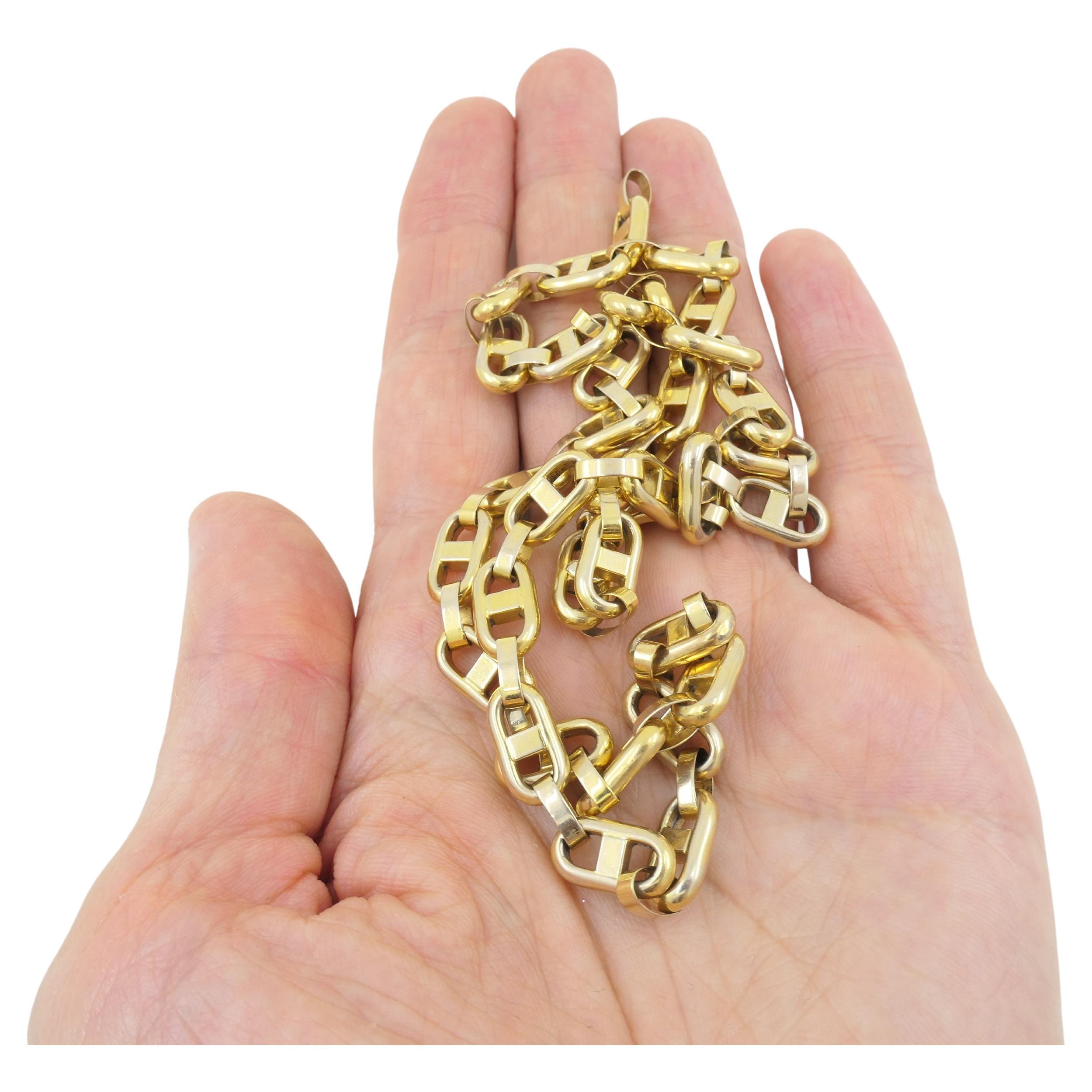 Mariner Chain Necklace 14k Gold Vintage Jewelry For Sale 5