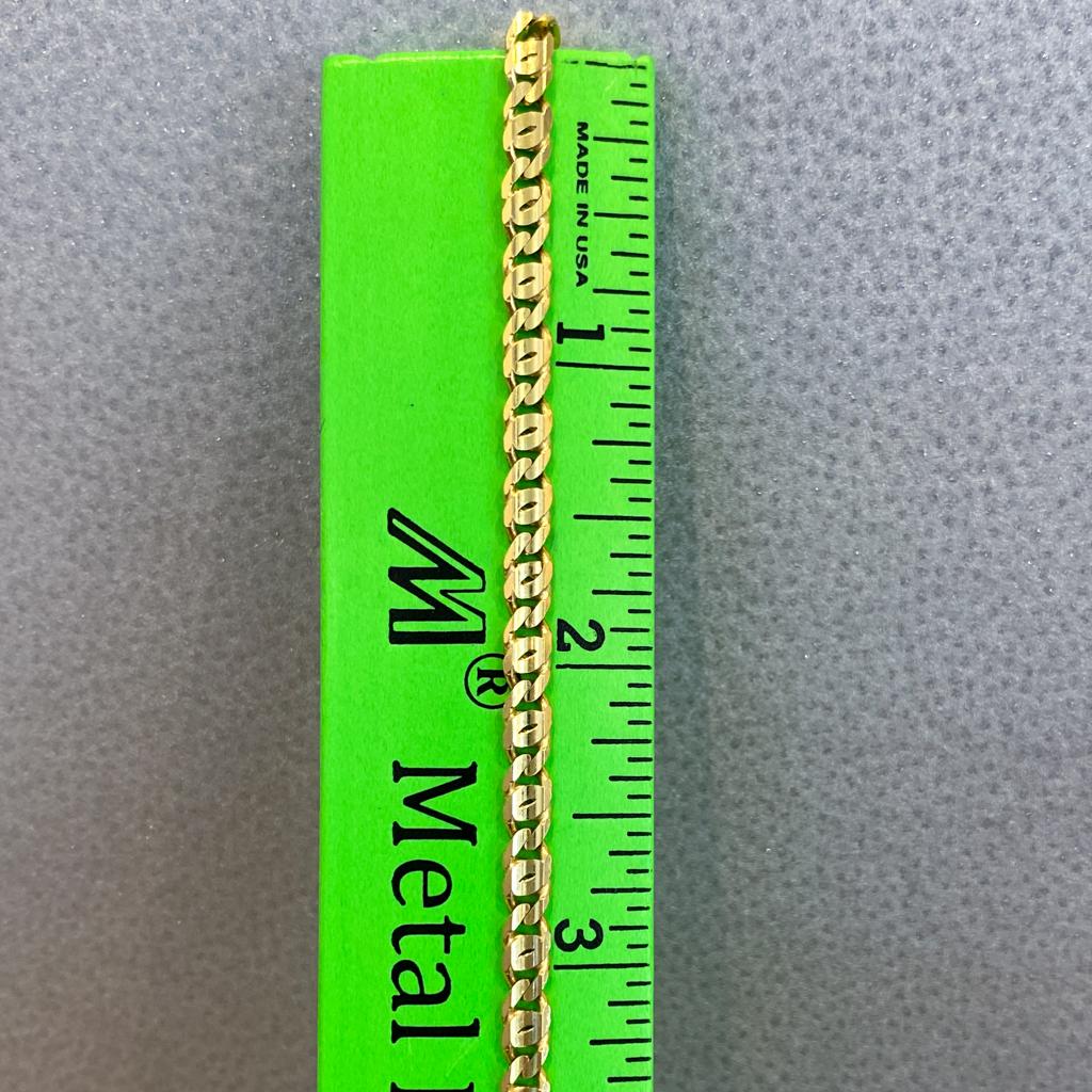 Mariner Link abgeschrägte Diamant-Cut 4mm Halskette 14K Massivgold 20