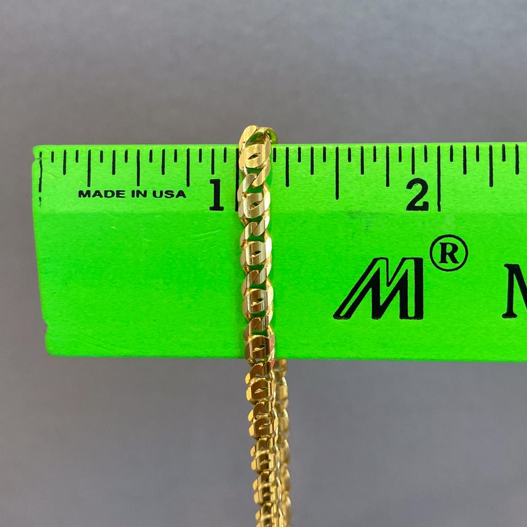 Mariner Link Beveled Diamond-Cut 4mm Necklace 14K Solid Gold 20