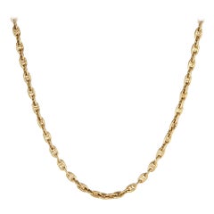 Mariner Link Chain Vintage 14 Karat Yellow Gold 44.4gm Diamond Clasp Nautical