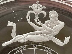 "Mariner's Bowl", Rare Art Deco Masterpiece w/ Neptune by Waugh for Steuben